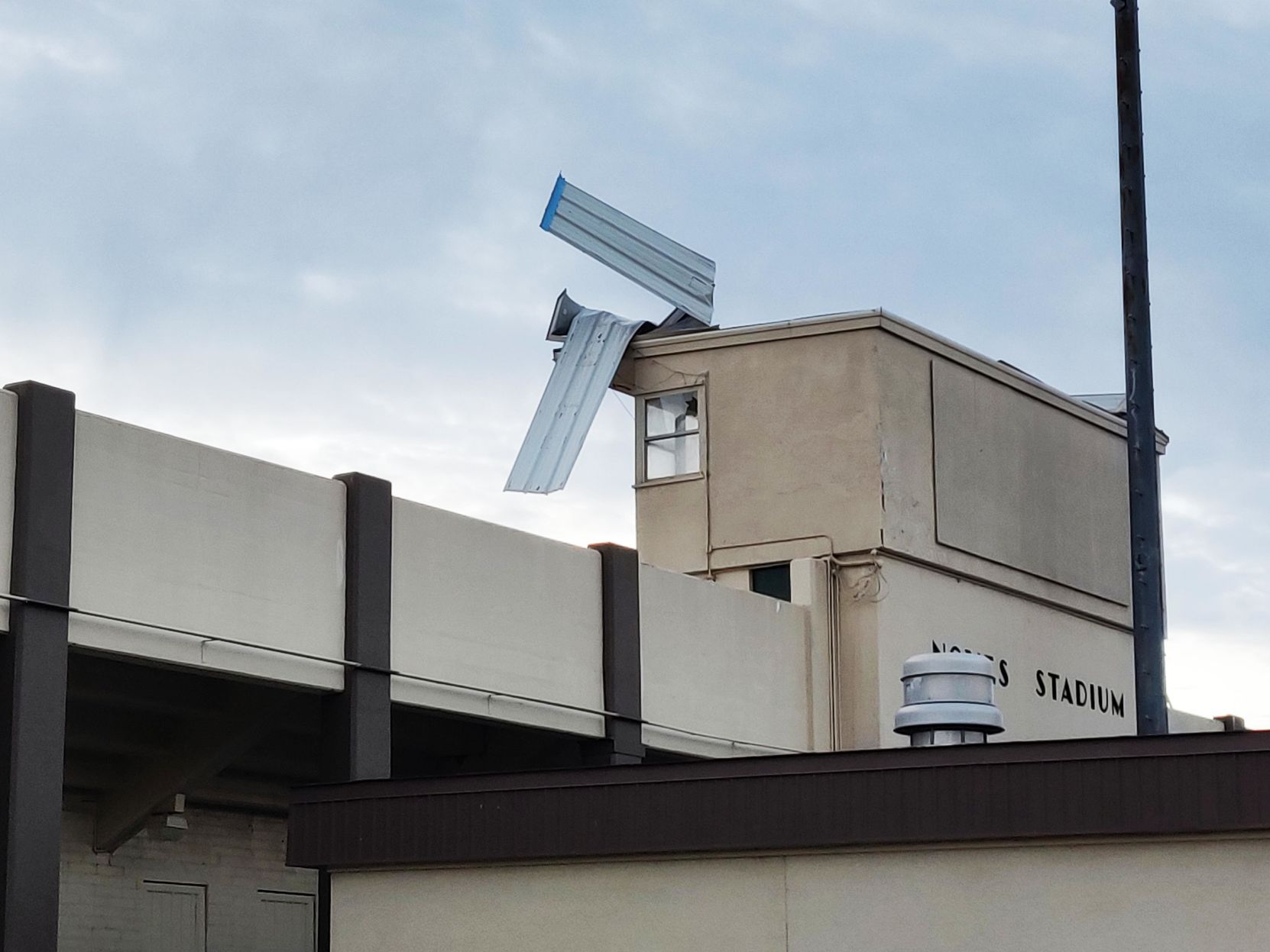 Noyes Stadium Damage